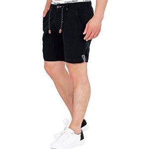 INDICODE Heren Beauvals Katoenen en linnen shorts Black Large