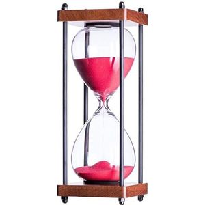 Zandloper, Zandlopertimer, zandloper, 30 minuten houten zandlopertimer, eetkamer woonkamer kast bureau slaapkamer feest vakantie zandklok timer creatief.(Red,30 minutes)