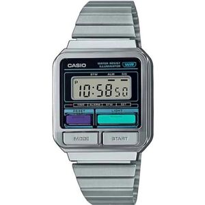 Casio Klassiek vintage zilveren uniseks horloge A120WE-1AEF