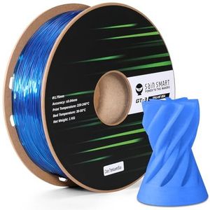 SainSmart TPU Filament 1.75mm, GT-3 Transparant Blauw Flexibel 3D Printer Filament voor Hoge Snelheid Printen 500mm/s, UV-bestendig, Hoge Vloeibaarheid, 1KG Spoel