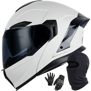Systeemhelm Integraalhelm Motorhelm Met Dubbel Vizier Systeemhelm Integraalhelm Fietshelm DOT/ECE Goedgekeurde Integraalhelm Voor Motorraces H,L/59-60CM