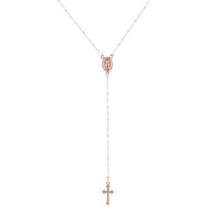 Goud, zilver, roségoud Vintage Cross Boheemse religieuze rozenkrans hanger ketting dames hanger sieraden (Style : Rose Gold)