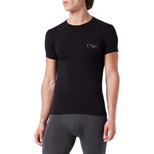 Emporio Armani Underwear Men's 2-Pack T Slim Fit Bold Monogram Shirt, Black/Pewter, XL