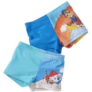 Paw Patrol Zwembroek voor jongens, zwembroek, badkleding, broek voor kinderen, blauw (verpakking van 2 stuks), blauw, 110/116 cm