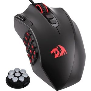 Redragon M921 Gaming Muis, RGB, Bedraad, Zwart