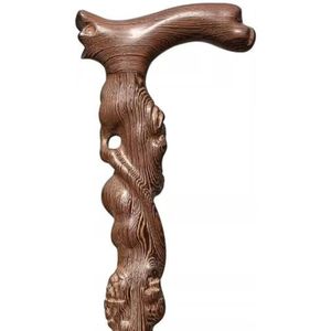 DQZRTUECA Wandelstok wortel snijwerk wengé 2 stijlen twee kleuren 80-92 cm 90 kg capaciteit(A,90Cm(Use Height 171-175Cm))