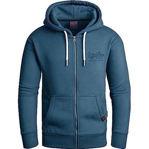 Grin&Bear Sweatshirt met capuchon en ritssluiting voor heren GEC603, Blauw (Olie), L