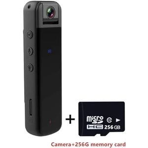 Draagbare DV-camera High Definition Infrarood Nachtzicht Wetshandhavingsrecorder, Draadloze WiFi-thuiscamera, Kleine sportcamera, Mini DV-camera(Camera 256G card)