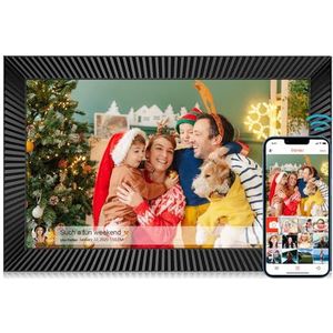 Digitale fotolijst, wifi, 10,1 inch, digitale fotolijst, bewegingssensor, auto-rotatie, ingebouwd 32 GB geheugen, 1280 x 800 touchscreen, deel momenten direct via Frameo-app