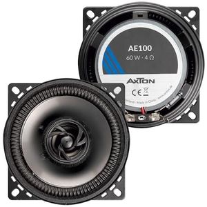AXTON AE100 – 10 cm / 4 inch 2-weg coaxiaal systeem, autoluidspreker voor of achter, geluidssysteem met 60 watt, ook geschikt voor campers, 1 paar