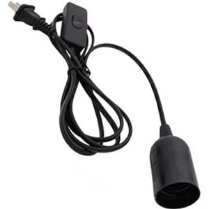 5 stuks/partij E27 E14 lampvoet US EU stekker schroefhouder met schakelaar draad hanglampkop for LED-spaarlampen(Black Us Plug,E14)