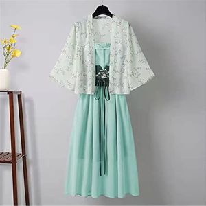Hanfu top en rok Women's Summer Suit Cosplay Kostuum (Color : Green, Size : 4XL)