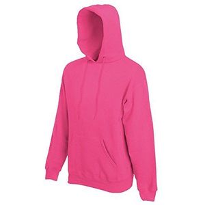 Fruit of the Loom Sweatshirt met capuchon voor heren, ondoorzichtig, fuchsia, L