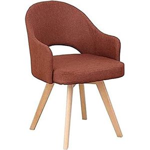 GEIRONV 1 stuks moderne keuken eetkamerstoelen, houten poten katoen hennep eetkamerstoelen meubels tafel stoel woonkamer vrije tijd sofa stoelen thuis stoel (kleur: bruin, maat: 48 x 46 x 78 cm)