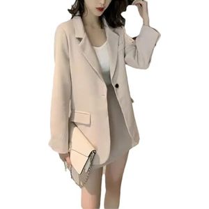 Vrouwen Lente Zomer Eenvoudige Effen Rok Pakken Vrouwen Tweedelige Suits Vrouwen Koreaanse Rok Pak, Beige, XS