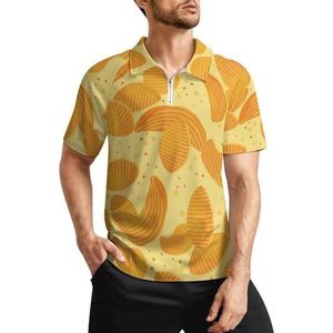 Potato Chips Heren Golf Polo Shirts Klassieke Fit Korte Mouw T-Shirt Gedrukt Casual Sportkleding Top XL