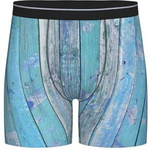 GRatka Boxer slips, heren onderbroek boxershorts, been boxer slips grappig nieuwigheid ondergoed, blauw zomer houten, zoals afgebeeld, XXL