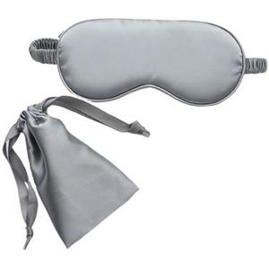 Cmis Kbei Zijden slapende oogmasker met draagtas, tas voor reizen, slaap, oogschaduw voor vrouwen, man, dutje, comfortabele ooglapje, hulp rust (grijs)