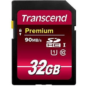 Transcend TS32GSDU1 SDHC-geheugenkaart klasse 10 UHS-I (Premium), overdrachtssnelheid 90 MB/s, 32GB