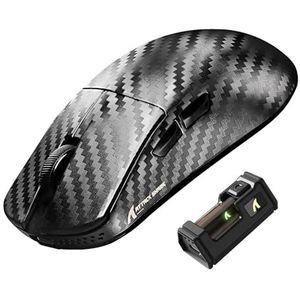 ATTACK SHARK R11 ULTRA 8000 Hz Draadloze Gamingmuis van Carbon Fiber, 49g SUPERLIGHT, 42000 DPI, 20000 FPS, PAW3950MAX, Nordic 52840, Ice-Feel Coating, BT/2.4G/Bedraad, voor PC/Mac, Geweven Zwart