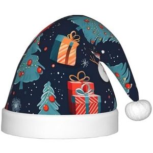 DURAGS Blauwe kerstsneeuwpop pluche kerstmuts voor kinderen, decoratieve hoed voor vakantie, ideaal voor feesten en podiumoptredens