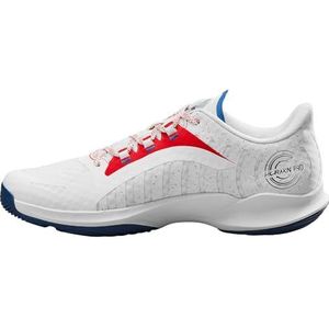 Wilson Heren Hurakn Pro tennisschoen, wit rood/Deja Vu Blauw, 43 UK, Wit Wilson Rood Deja Vu Blauw, 9 UK