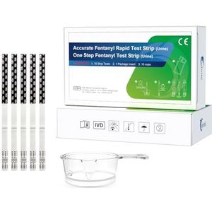 10 Packs Fentanyl Test Strips voor Snelle Detectie Drug Testing -5.0mm Breedte in Hoge Gevoeligheid 1ng/ml & Snel Resultaat