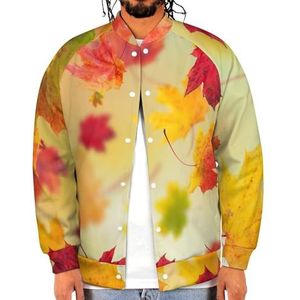 Herfst Maple Leaves Grappige Mannen Baseball Jacket Gedrukt Jas Zachte Sweatshirt Voor Lente Herfst