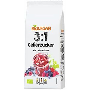Biovegan Geliersuiker 3:1, biologisch geleermiddel met ruwe rietsuiker en pectines, voor vruchtenbeleg, jam, biologische kwaliteit, glutenvrij en veganistisch (500 g)