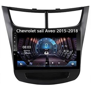 Android 10 Dubbel Din Auto Stereo 9 Inch Digitaal Scherm Car Audio Speler Met FM Radio Voor Chevrolet sail Aveo 2015-2018 Met GPS Ondersteuning Bluetooth Spiegel Link/Stuurbediening (Color : 4G+WIFI