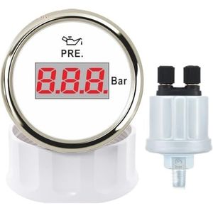 Digitale 0-5 bar, 0-10 oliemeter met sensor 1/8 NPT rode achtergrondverlichting 52 mm oliedrukmeter indicator auto boot(WS 0-5Bar)