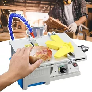 96W Mini Hobby Tafelzaag voor Modelbouw,Precisie Tafelzaag, Huishouden met 7 snelheden,Desktop Houtbewerking Kleine Bankzaag,9200RPM kleine snijmachine voor hout