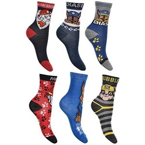 PAW PATROL Set van 6 jongenssokken, vele verschillende patronen en designs, Mix 13, 27-30