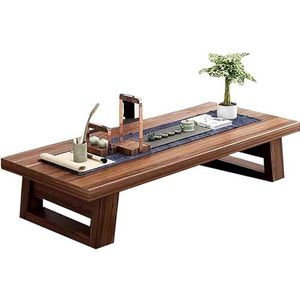 HRTLSS Lage eettafel om op de grond te zitten, Japanse stijl vloertafel voor thee en koffie, antieke meditatie-altaartafel, houten tafel met erkerraam, 37,3 × 23,6 x 13,8 cm