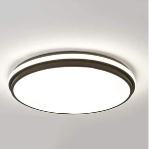 TONFON Eenvoudige moderne ijzeren kroonluchter ronde LED-hanglamp Scandinavisch acryl hanglicht for keukeneiland Woonkamer Slaapkamer Nachtkastje Eetkamer Hal Plafondlamp(Size:40cm)