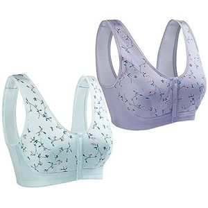 Sport BH - Voorsluiting - 100% Zacht Katoen - Draadloos - Met Prothese Zak