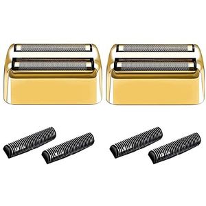 Vervangende scheerfolie en snijders compatibel met BaBylissPRO Barberology Double FXFS2 (2 stuks goud)