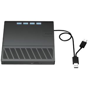 LYEAA 7 in 1 USB 3.0 Type C Externe DVD/CD Brander Writer Reader met SD/TF-poort, Draagbare Optische Drive voor Windows Laptop