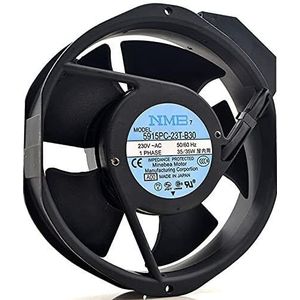 For Server Fan - 172x150x38mm with 2700 RPM and 176.5 CFM Airflow NMB-MAT 5915PC-23T-B30 AC 230V 35W LMNCBVYA