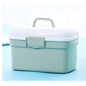 VDLLQYN, EHBO-kit Medicijndoos, medische kit, lege EHBO-kit, draagbare reisgereedschapskist, met compartimenten, groene EHBO-kits,Eerste hulp doos(B)