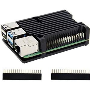 Geekworm - Raspberry Pi 4 - Aluminium Behuizing - Zilver - Passieve Koeling met Heatsink