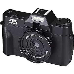 Retro Vintage 48MP Selfie Camera Flip Screen Groothoek 4K Camcorder Macro Lens Vlog Fotografie Digitale Videorecorder HD camera (Color : 16G SD Card, Size : No Lens)