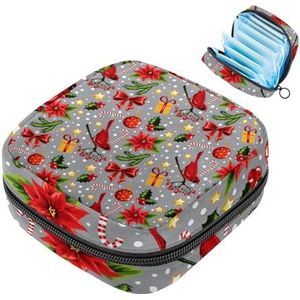 MUOOUM Opbergtas voor maandverband, kerstvogel bloemen menstruatiecup zakje, draagbaar maandverband opbergzakken vrouwelijke menstruatie eerste menstruatie tas voor tienermeisjes vrouwen dames