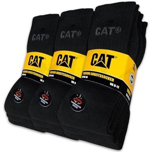 CAT CATERPILLAR Thermosokken 9 paar werksokken thermische sokken wintersokken maat 39-50, 9 paar zwart, 43-46 EU
