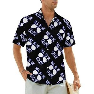 Talk To Me Goose herenhemden korte mouwen strandshirt Hawaiiaans shirt casual zomer T-shirt XL