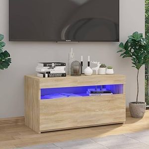 Prolenta Premium - Tv-kast met led-verlichting Sonoma eiken, 75 x 35 x 40 cm