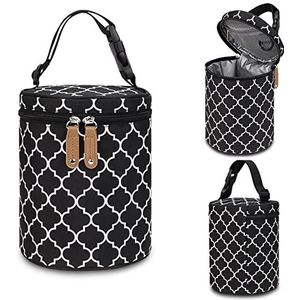 DZOZO Geïsoleerde Babyfles Zak Moedermelk Koeltas Draagbare Thermische Fles Tas Baby Fles Tote Bag Geïsoleerde Melkfles Tas Opbergtas Draagbare Melkfles Houder Geïsoleerde Melkfles Carrier, A-zwart,