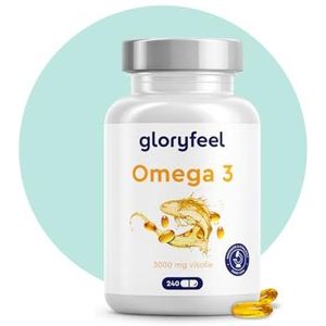 Omega 3 Visolie 3000mg - 240 capsules met 540 mg EPA & 360 mg DHA - uit duurzame visserij, laboratorium getest en geproduceerd in Duitsland