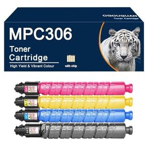 OGOUGUAN Hoge capaciteit Compatibel Tonercartridge MP C306 MP C307 voor Ricoh Aficio MP C306 MP C307 MP C406 (4PK-BK:12000, CMY:4000)