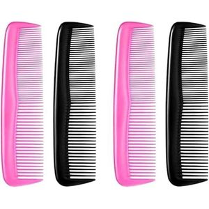 Wangguanruixi Haarkammen, 4 stuks plastic haarkammen, plastic zakkammen, fijne en standaard tandenhaarsnijkam